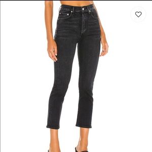 AGOLDE Riley High Rise Straight Crop- Black Pepper